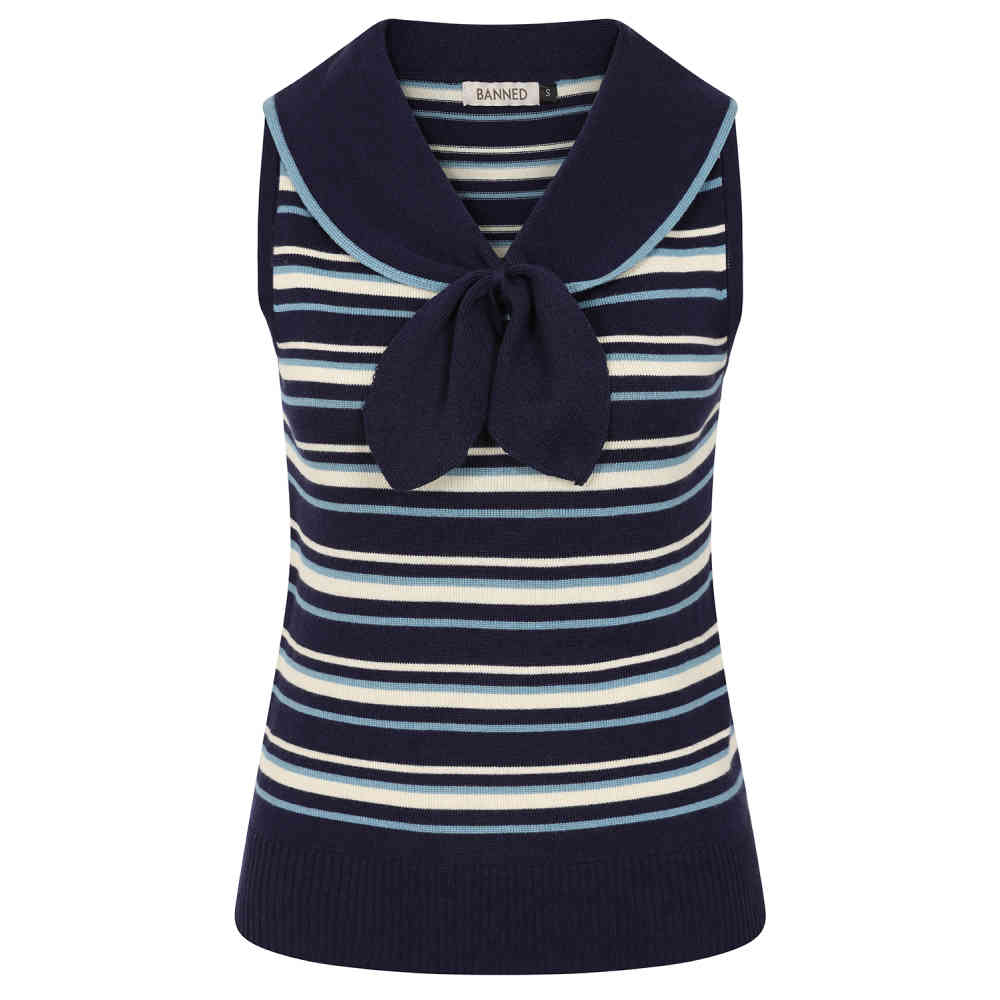 Banned - Maisie Striped Gebreide trui - Blauw